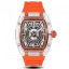 Men's silver Ralph Christian watch with a rubber band The Ghost - Neon Orange Automatic 43MM