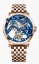 Zlaté pánské hodinky Agelocer s ocelovým páskem Tourbillon Series Gold / Blue 40MM