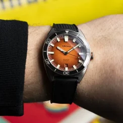 Muški srebrni sat Circula Watches s gumicom AquaSport II - Orange 40MM Automatic