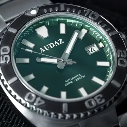 Męski srebrny zegarek Audaz Watches ze stalowym paskiem King Ray ADZ-3040-04 - Automatic 42MM