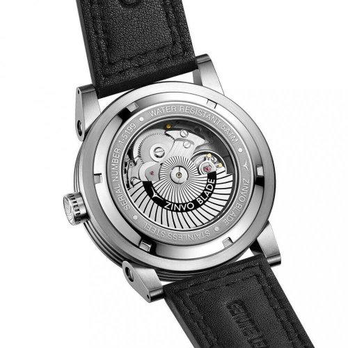 Stříbrné pánské hodinky Zinvo Watches s páskem z pravé kůže Blade - Silver 44MM