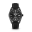 Schwarze Herrenuhr Milus Watches mit Lederband Snow Star Dark Matter 39MM Automatic