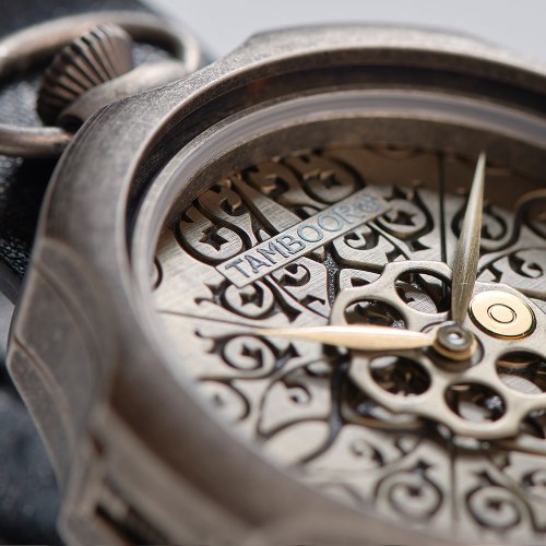 Stříbrné pánské hodinky Mondia s koženým páskem Tattoo Dirty Silver 48MM