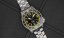 Relógio Momentum Watches prata para homens com pulseira de aço Torpedo Blast Eclipse Solar Yellow 44MM