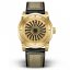 Χρυσό ανδρικό ρολόι Zinvo Watches με λουράκι από γνήσιο δέρμα Blade - Gold 44MM