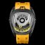 Czarny zegarek męski Tsar Bomba Watch z gumką TB8213 - Black / Yellow Automatic 44MM