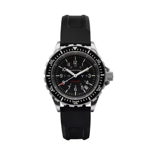 Srebrni muški sat Marathon Watches s čeličnim pojasom Large Diver's Quartz 41MM