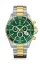 Męski srebrny zegarek Delma Watches ze stalowym paskiem Santiago Chronograph Silver / Gold Green 43MM