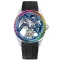 Męski srebrny zegarek Agelocer Watches z gumowym paskiem Tourbillon Rainbow Series Silver / Blue 42MM