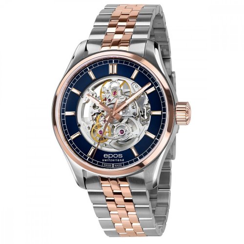 Strieborné pánske hodinky Epos s oceľovým pásikom Passion 3501.135.34.16.44 41MM Automatic