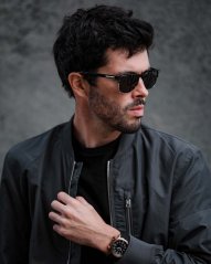 Schwarze Vincero-Sonnenbrille für Herren The Villa - Black Smoke / Silver