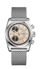 Relógio Cimier pulseira de prata com pulseira de aço para homem 711 HERITAGE CHRONOGRAPH CREAM MESH 39,5MM Automatic