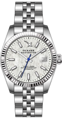 Stříbrné pánské hodinky Ocean X s ocelovým páskem NAVIGATOR NVS312 - Silver Automatic 39MM