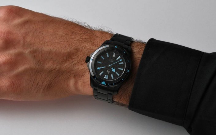 Černé pánské hodinky Fathers s ocelovým páskem Professional Elegance Steel 40MM Automatic