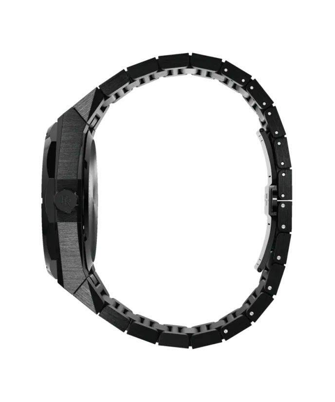 Čierne pánske hodinky Paul Rich s oceľovým pásikom Frosted Star Dust II Moonphase - Black 43MM