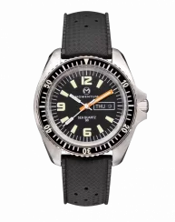 Stříbrné pánské hodinky Momentum s gumovým páskem Sea Quartz 30 Tropic FKM Rubber 42MM