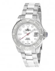 Stříbrné pánské hodinky Mondia Swiss s ocelovým páskem Icon Legend - Silver / White 40MM Automatic