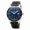 Men's silver Eza watch with leather strap 1972 Diver Blue Leather - 40MM Automatic
