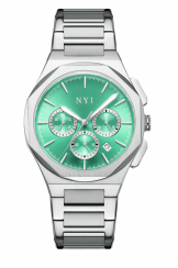 Stříbrné pánské hodinky NYI Watches s ocelovým páskem Jayden - Silver 42MM