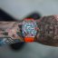 Orologio da uomo in argento Ralph Christian con un braccialetto di gomma The Ghost - Neon Orange Automatic 43MM