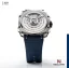 Strieborné pánske hodinky Nsquare s gumovým opaskom NSQUARE NICK II Silver / Blue 45MM Automatic