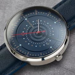 Stříbrné pánské hodinky Gravithin s koženým páskem Argo 40MM