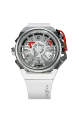 Reloj Mazzucato hombres plata con goma RIM Diamond - 02 WT 48MM Automatic