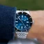 Herrenuhr aus Silber Henryarcher Watches mit Stahlband Nordsø - Horizon Blue Moon Grey 40MM Automatic