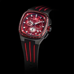 Men's black Ralph Christian watch with a rubber band The Legacy Chrono Ice - Midnight Ruby 42,5MM