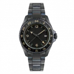 Muški srebrni sat Out Of Order Watches s čeličnim pojasom Trecento Black 40MM Automatic