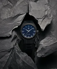 Schwarze Herrenuhr Paul Rich mit Stahlband Cosmic - Black 45MM