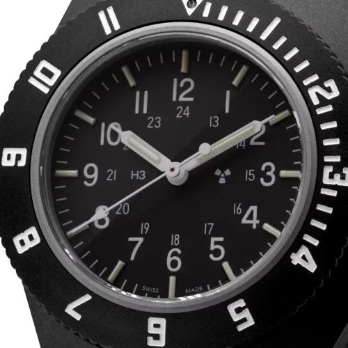 Montre Marathon Watches pour homme en noir avec un bracelet en nylon Black Pilot's Navigator 41MM