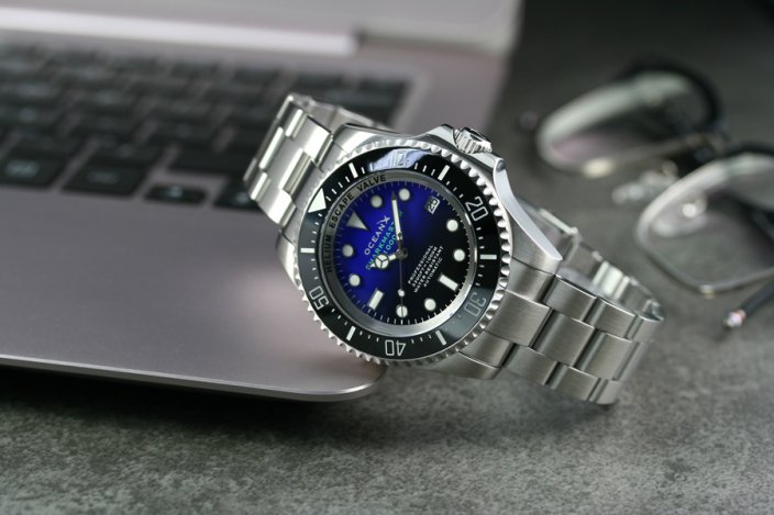 Relógio de homem Ocean X de prata com pulseira de aço SHARKMASTER 1000 SMS1012 - Silver Automatic 44MM