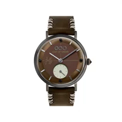 Montre Out Of Order Watches pour homme de couleur argent avec bracelet en cuir Firefly 41 Marrone Scuro 41MM
