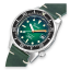Men's silver Squale watch with leather strap 1521 Green Ray  - Silver 42MM Automatic
