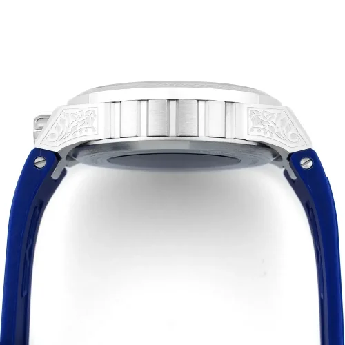 Montre Bomberg Watches pour hommes de couleur argent avec élastique MAJESTIC BLUE 43MM Automatic