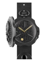 Relógio Mondia preto para homem com bracelete em pele Tambooro Bullet Dirty Black ZIRCONIA 48MM