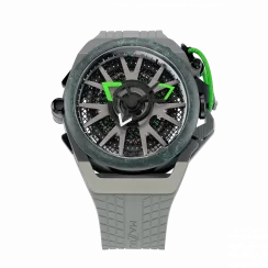 Relógio masculino de prata Mazzucato com bracelete de borracha RIM Monza Black / Green - 48MM Automatic