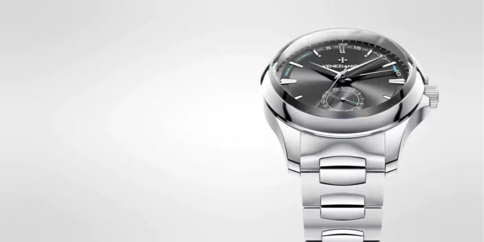 Stříbrné pánské hodinky Venezianico s ocelovým páskem Redentore Riserva di Carica 1321504C 40MM