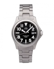 Stříbrné pánské hodinky Momentum s ocelovým páskem Atlas Eclipse Solar Black 38MM