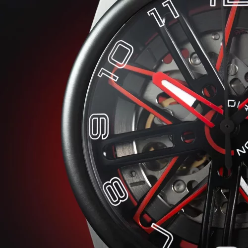 Czarny męski zegarek Mazzucato z gumowym paskiem RIM Gt Black / Red - 42MM Automatic