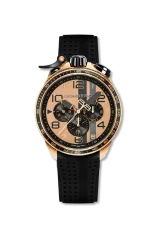 Goldene Herrenuhr Bomberg Watches mit Gummiband SPA 45MM