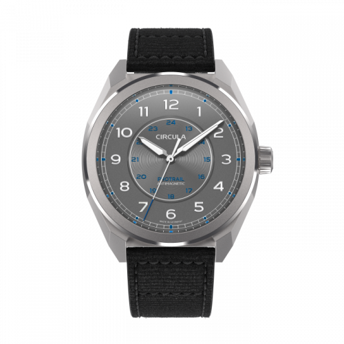 Strieborné pánske hodinky Circula Watches s koženým pásikom ProTrail - Grau 40MM Automatic