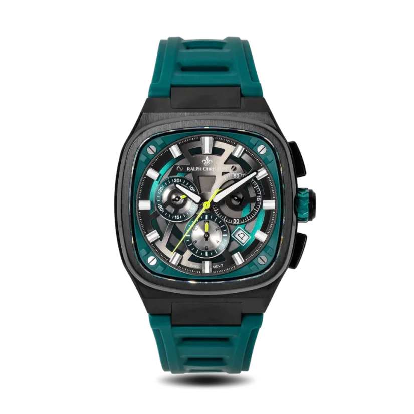 Men's black Ralph Christian watch with a rubber band The Legacy Chrono - Midnight Forest 42,5MM