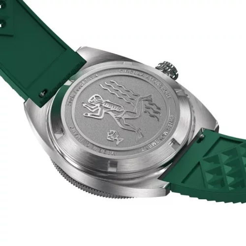 Muški srebrni sat Circula Watches s gumicom AquaSport II - Green 40MM Automatic