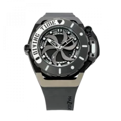 Herrenuhr Mazzucato in Schwarz mit Kautschukarmband RIM Scuba Black - 48MM Automatic