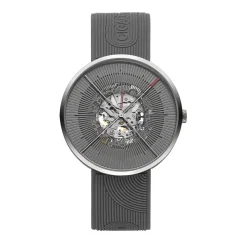 Zilverkleurig herenhorloge van CIGA Design met rubberen riem Series J Zen Grey 44M Automatic