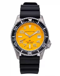 Orologio da uomo Momentum Watches in colore argento con cinturino in caucciù M20 DSS Diver Black Hyper Rubber Yellow 42MM