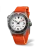 Zilverkleurig herenhorloge van Undone Watches met een rubberen band AquaLume Orange 43MM Automatic