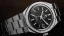 Zilverkleurig herenhorloge van Nivada Grenchen met stalen riem F77 Black No Date 68000A77 37MM Automatic